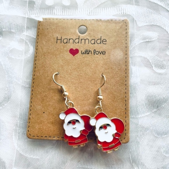 NWT Lot of 2 Festive Drop Earrings – Santa & Candy Cane Holiday Set, Christmas - Picture 3 of 14